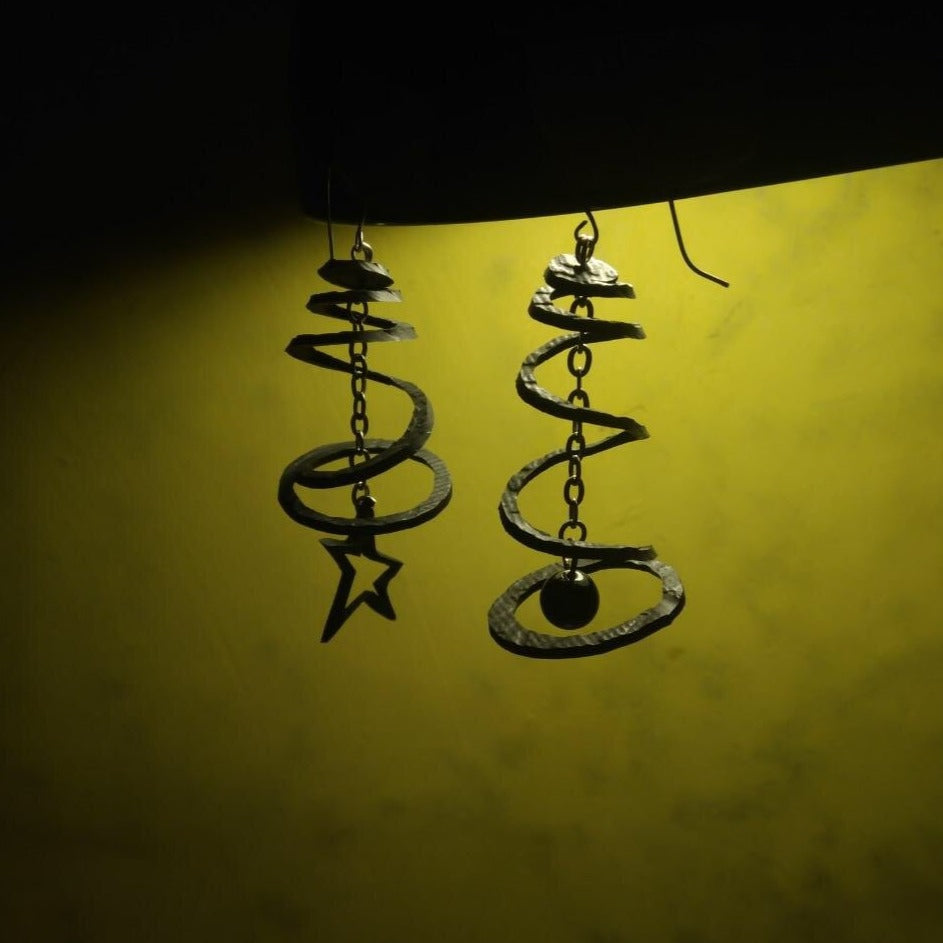 Mars & Venus Unique Recycle Rubber Earrings