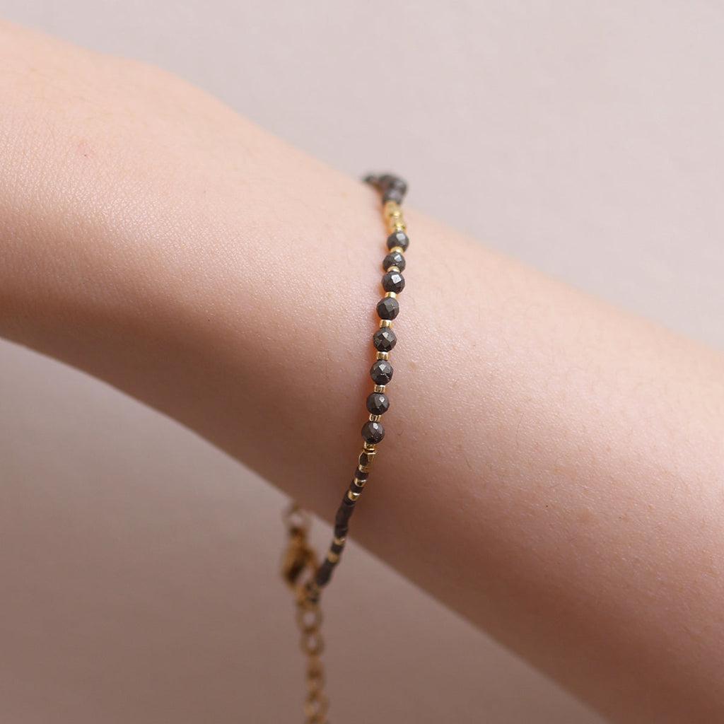 Grey Moonstone beaded bracelet